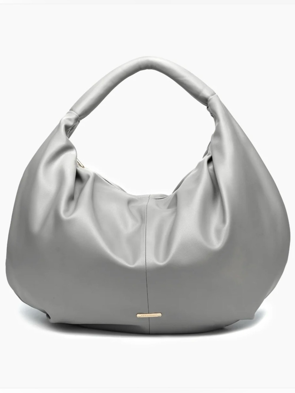 LIKE DREAMS Gray Crescent
Hobo Shoulder Bag Gold
Hardware Zip